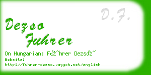 dezso fuhrer business card